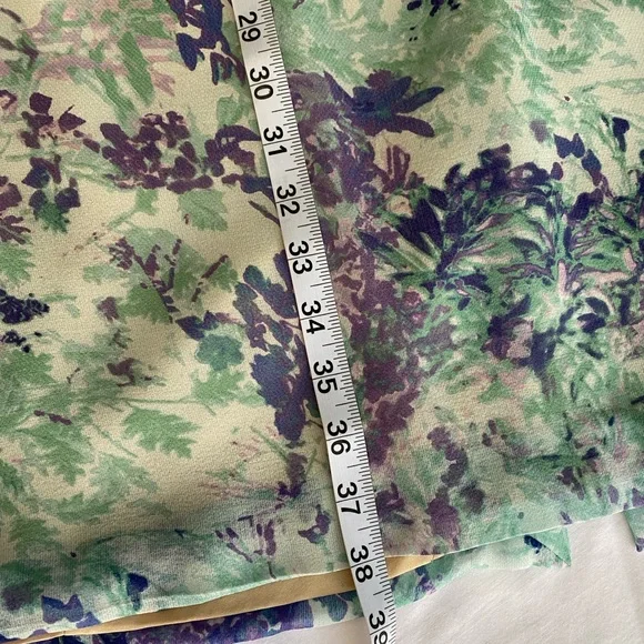 SHANGHAI TANG Green/Purple Floral 100% Silk Crepe Mini Sheath Dress SZ 8 - Picture 13 of 13